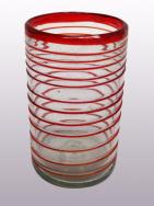  / Ruby Red Spiral 14 oz Drinking Glasses 